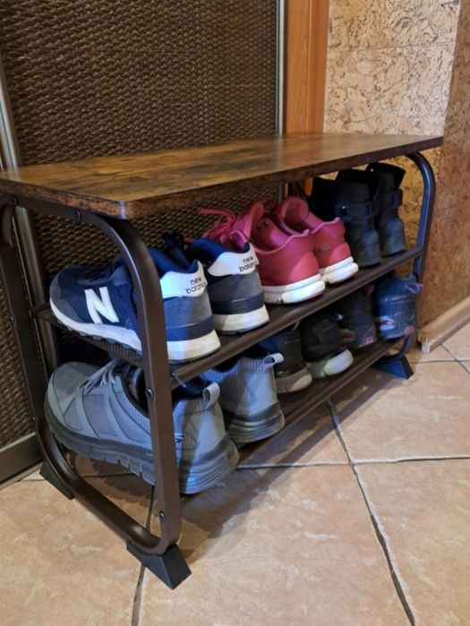 Szafka Na Buty Z Siedziskiem 2 Półki Solidna Loft Industrial