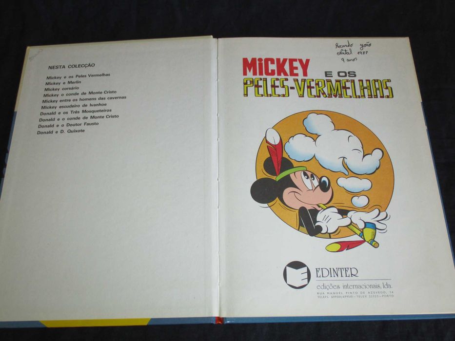 Livro BD Mickey e os Peles-Vermelhas Mickey Através dos Séculos