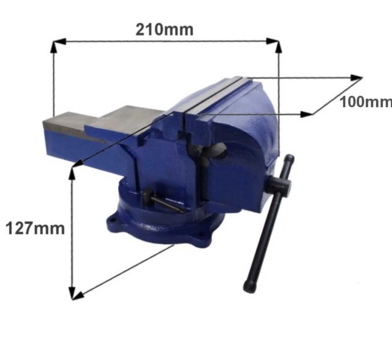 Imadło ślusarskie OBROTOWE z kowadłem 100mm Stal HARTOWANA