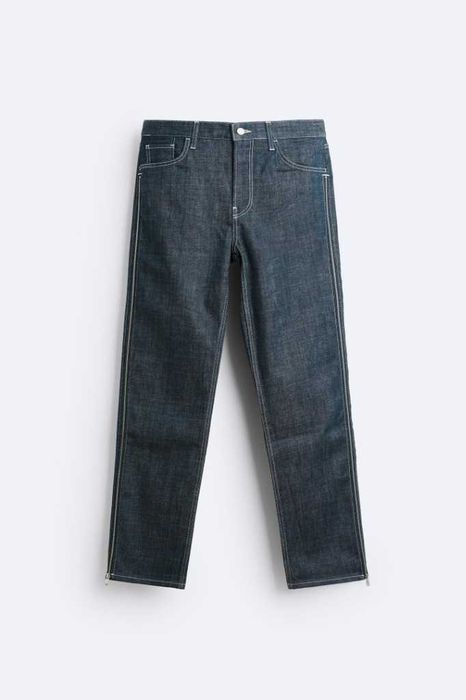 ZARA spodnie męskie straight z suwakami 46