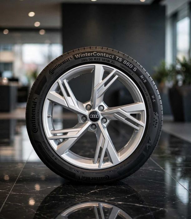 Felgi Audi RS6 RS7 C8 22 10.5J ET19 5x112 srebrny OE + Continental 285 30 R22 zima 2023