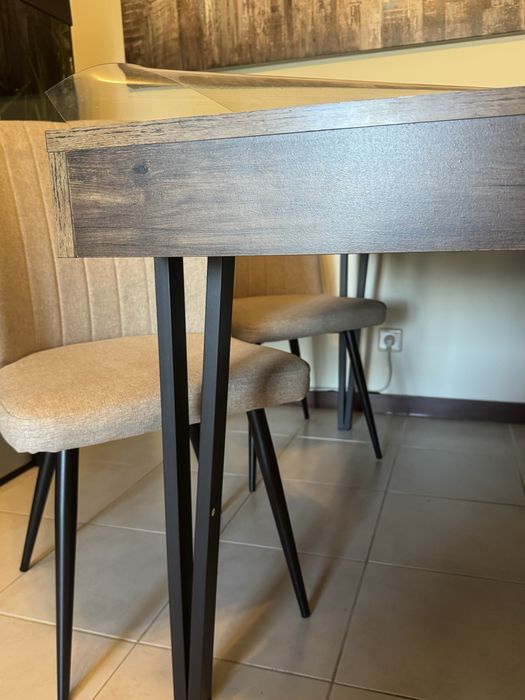 Mesa de Jantar BRAMS + 4 Cadeiras RORY – Feira dos Sofás