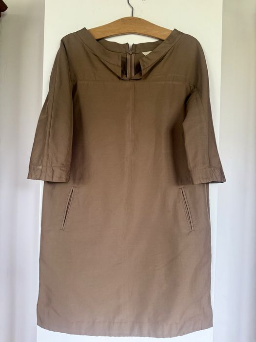 Sukienka Max Mara’S z mieszanki bawełny i poliestru w kolorze beżowym