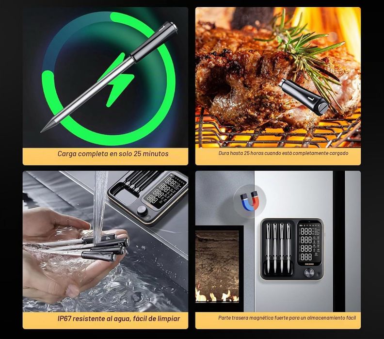 Inkbird INT-14-BW - Termômetro para carne sem fios
