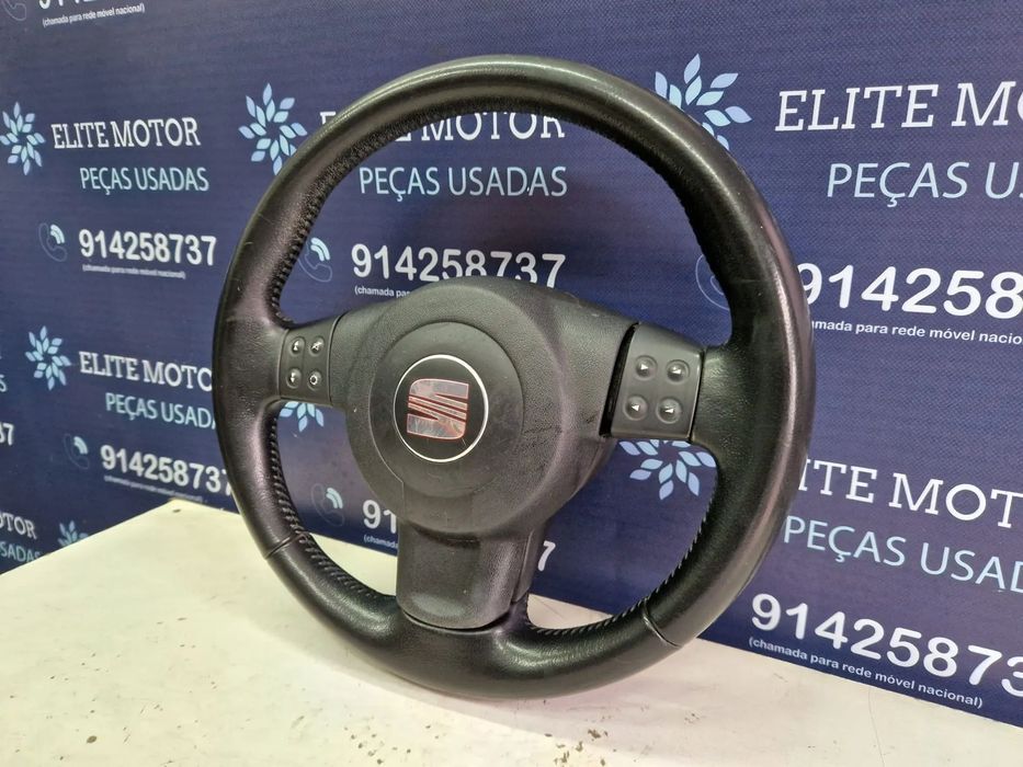 Volante usado pele com airbag SEAT LEON 1P multifunções ALTEA