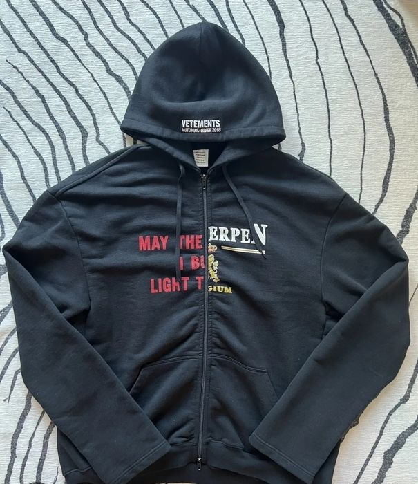 Vetements Zip Hoodie Automne-Hiver 2018 Black S