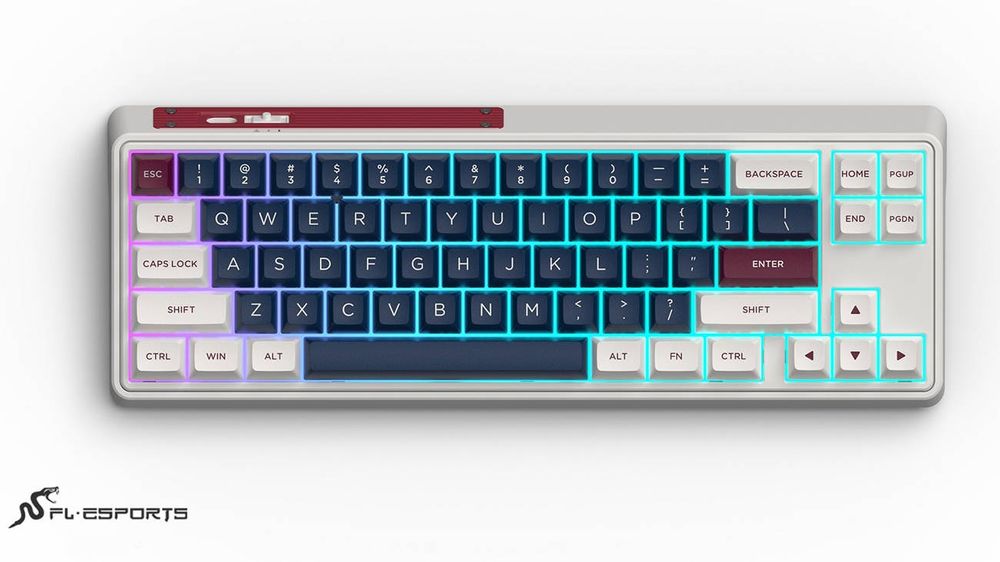 Fl esports cmk68 з кастомным кабелем і кейкапами