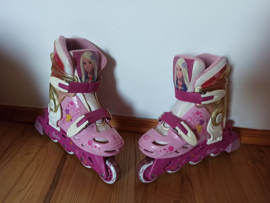 Rolki dziecięce z regulacją 27/28/29 Barbie
