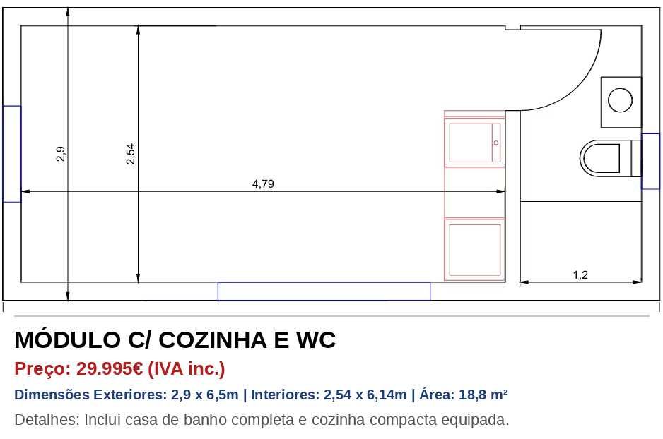 Módulo /Garden Room / Pré Fabricado / T0
