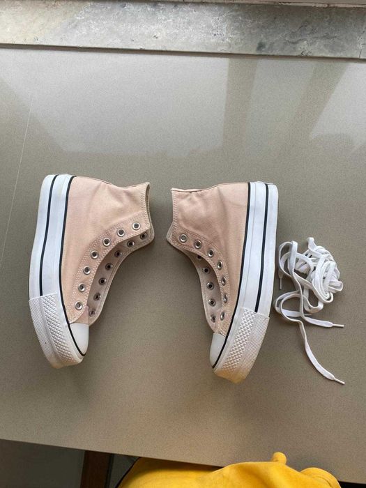 Converse All Star Lift Canvas Plataforma Rosa