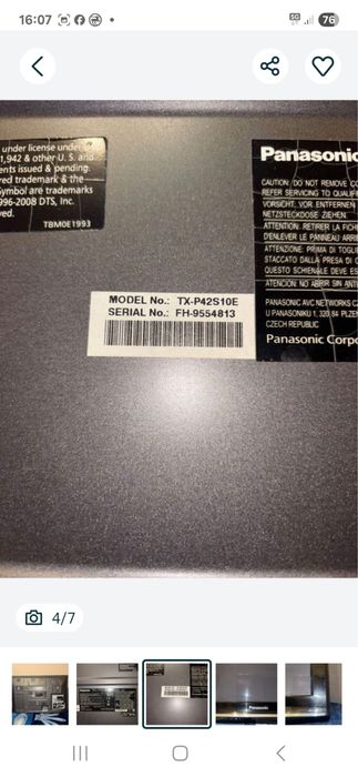 Telewizor plazmowy 42" Panasonic