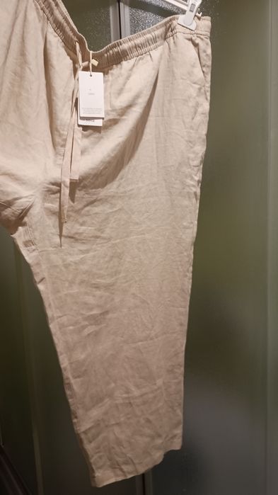 MNG Mango  NOWE  Hiszpańskie luźne spodnie lniane, 100% Len, Roz. 4XL