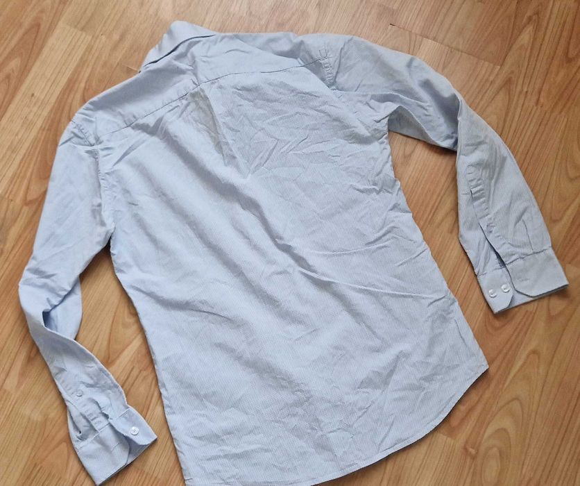 Niebieska elegancka męska koszula Vistula groszki 40