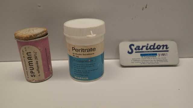 Embalagens antigas de medicamentos