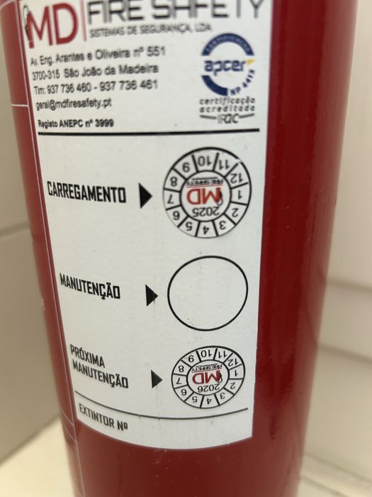 Extintor Dioxido de Carbono CO2 - trocar refil