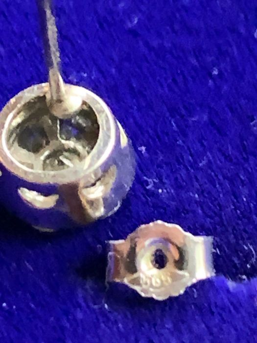 KOLCZYK z BRYLANTAMI  białe złota próba 585 !!!