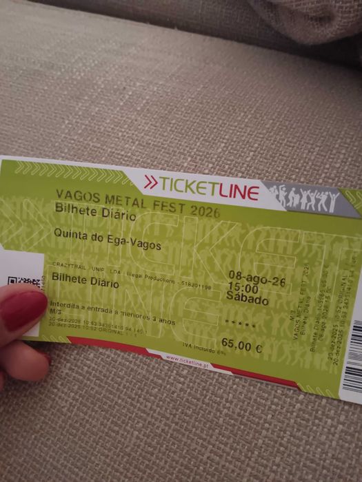 Bilhetes Vagos Metal Fest - 8 de Agosto