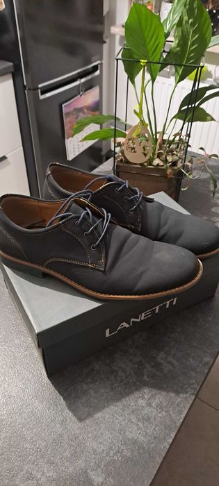 Półbuty granatowe rozm. 44 Lanetti super stan