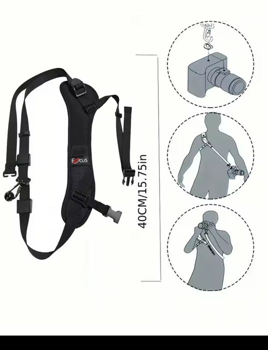 Nowe solidne regulowane szelki do aparatów fotograficznych/40cm obwód