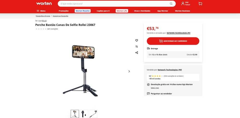Rollei Mini tripé com disparador remoto