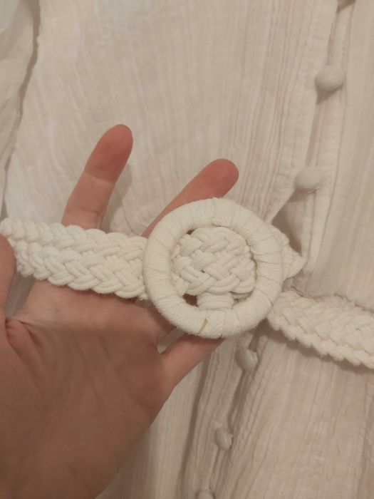 NOWA  sukienka boho ażurowa GUESS biała falbanki koronka us xs eu 38