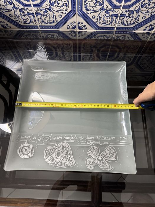 Travessa de vidro fosco