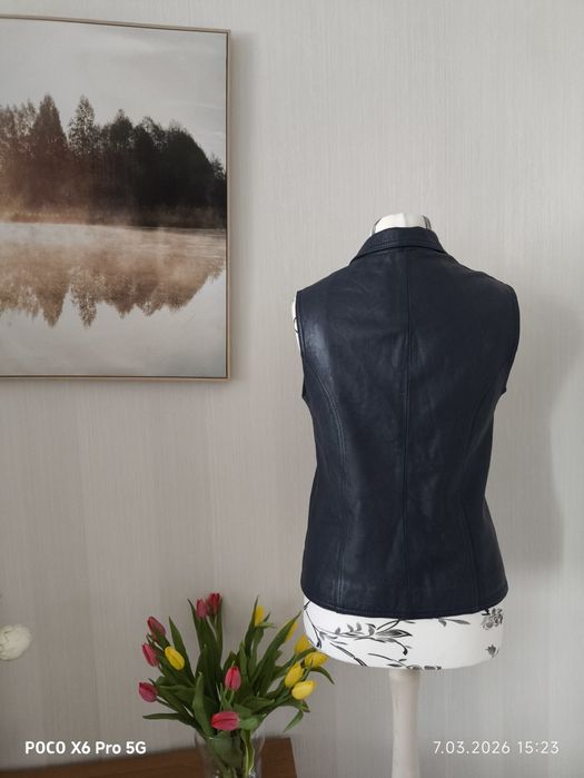 Bezrękawnik skórzany