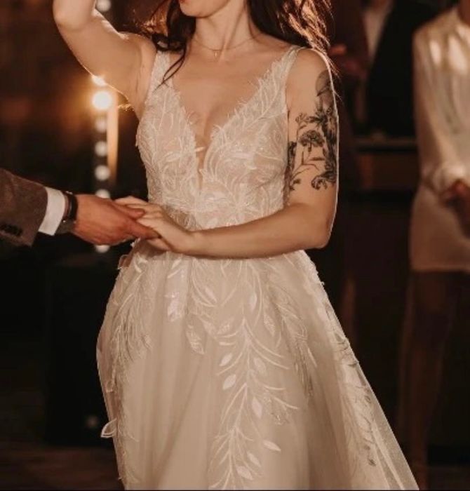 Suknia ślubna boho ecru biała