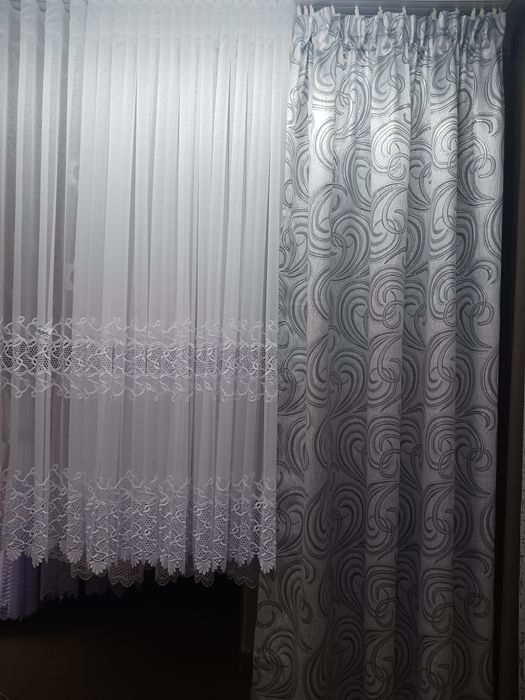 Zasłony srebrne z połyskiem