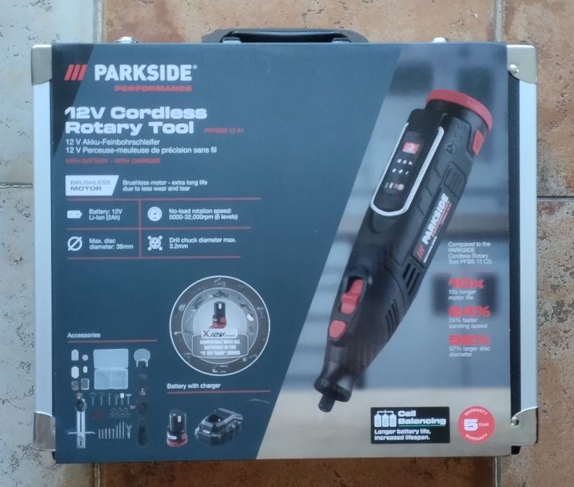 Perfuradora lixadeira de precisão Parkside Performance 12V