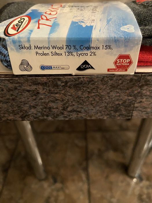 Nowe skarpety trekkingowe dla dzieci  z welny Merino + CoolMax .
