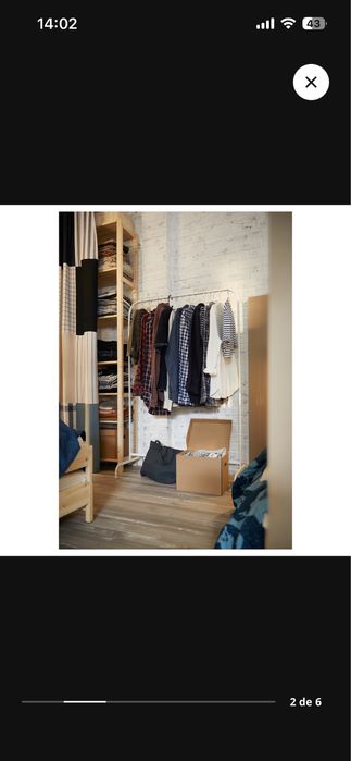 Conjunto de 2 Charriots / Cabides de Chão Brancos IKEA MULIG (Como Novos)