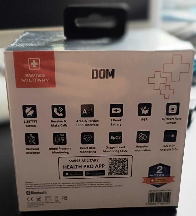 Swiss Military DOM 2 Smartwatch Blue 1.39” NOWY