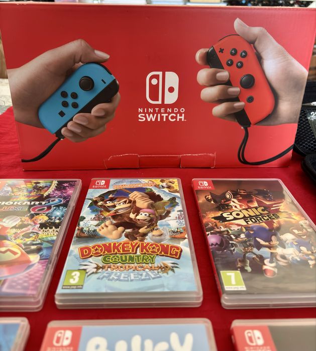 Nintendo Switch com jogos + cartão de 256gb