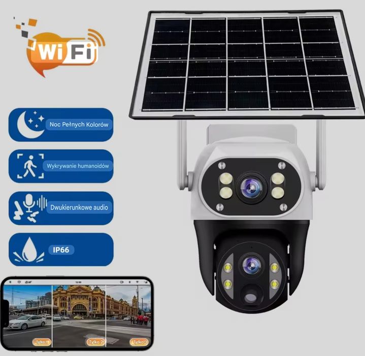 Kamera Solarna WIFI 8MP Obrotowa IP66
