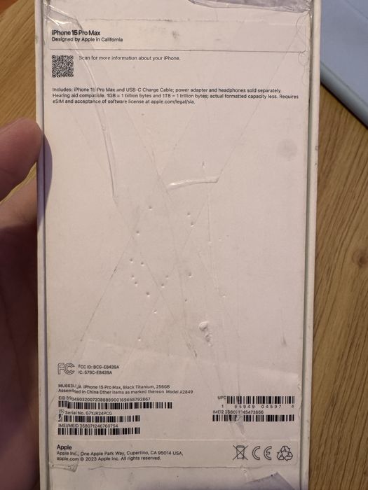 Iphone 15pro max e sim 256