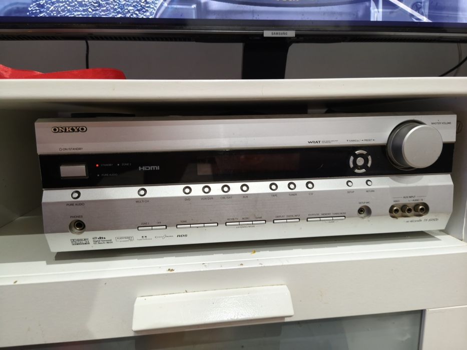 Onkyo TX SR 506 amplituner kino domowe 7 kanałów + DVD Onkyo DV SP 406