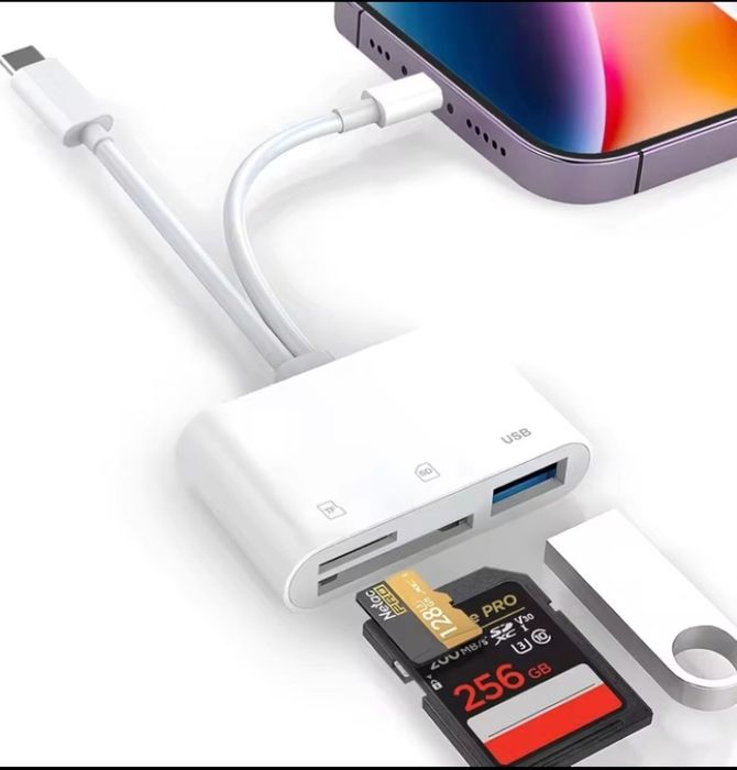 Leitor 5-em-1 SD/TF/Pendrive – iPhone, iPad, Android, USB 3.0