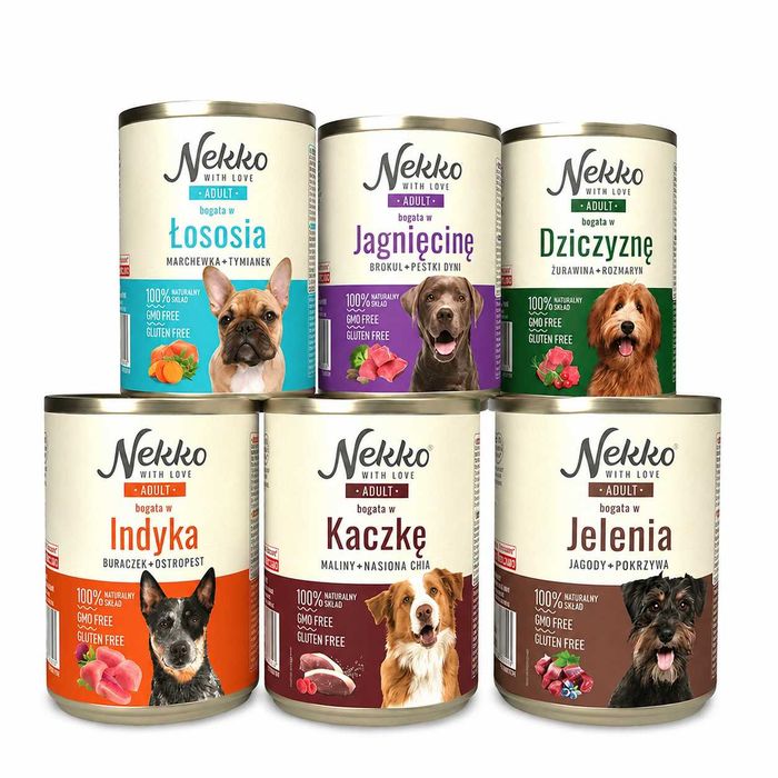 Neeko mokra karma dla psa mix 6x800g + Żwirek silikonowy dla kota Antybakteryjny Calitti Crystals 6x3,8L