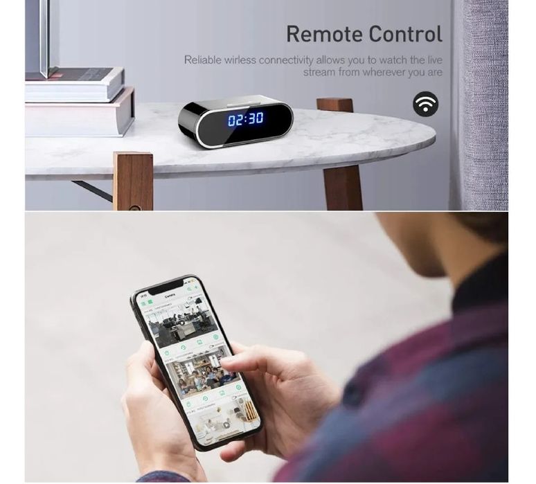 WiFi 2.4 Ghz IP камера годинник Full HD 1080P внутрішнього відеоспостереження з датчиком руху