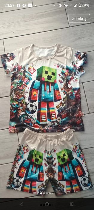Nowy Zestaw Minecrafta spodenki, t-shirt rozm 128