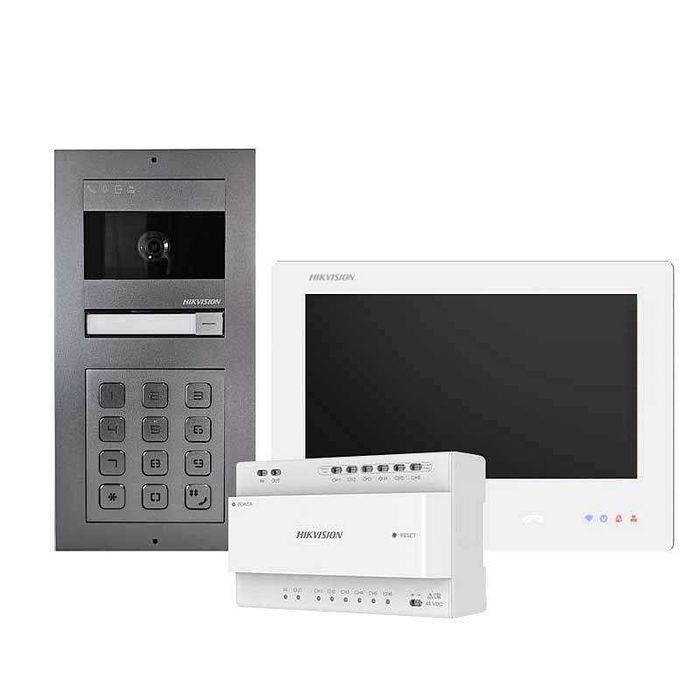 Wideodomofon 2-żyłowy DS-KIS704EY/Aluminum Zestaw Dotykowy 7 cali 2Mpx