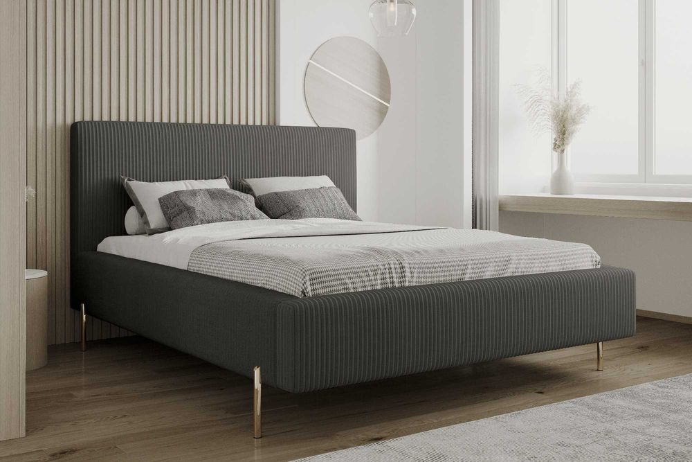 Łóżko DO SYPIALNI tapicerowane z POJEMNIKIEM na pościel RÓŻNE WYMIARY