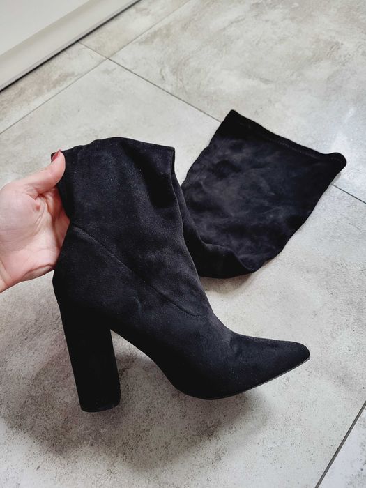 Czarne długie kozaki za kolano Deezee 38