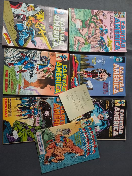 Várias BD, Teia Aranha, fantasma, Hulk, homem Aranha, capitão América