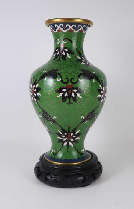 Jarra Cloisonné antiga mais suporte