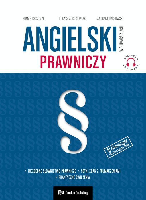 Angielski W Tłumaczeniach. Prawniczy + Kurs Audio Mp3  Preston Publishing Inne Nowa Nieużywana