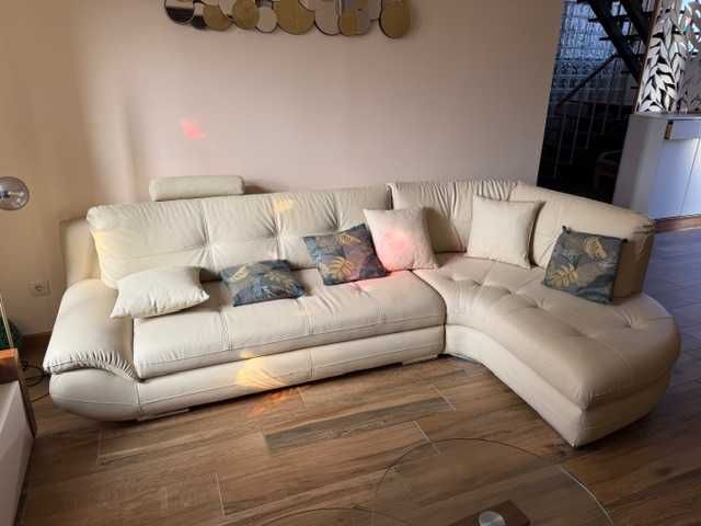 Sofa de canto 300x180 em simili couro como novo