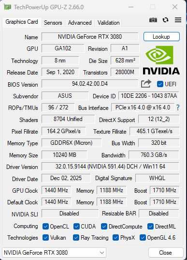 Відеокарта GeForce RTX 3080 10GB ASUS ROG Strix RTX Gaming