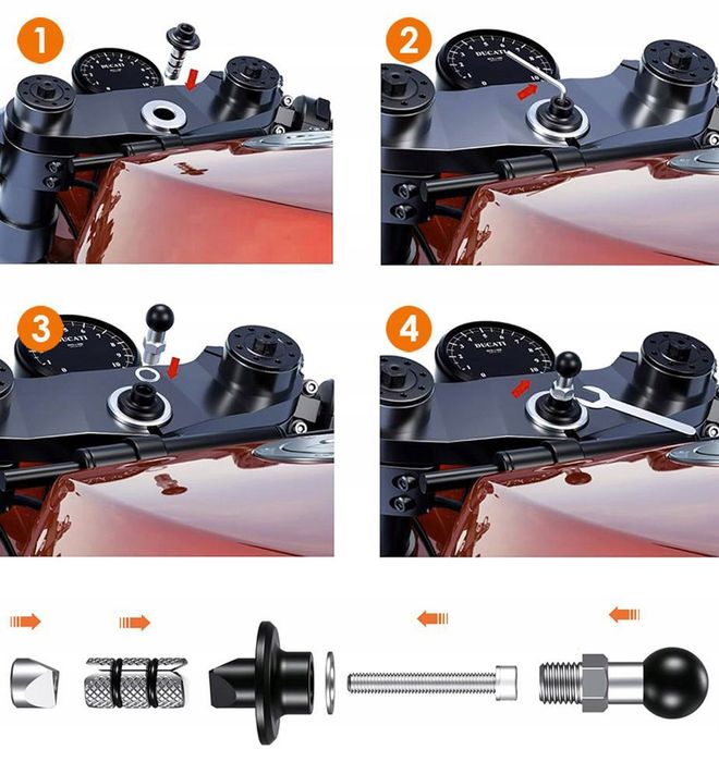 Adapter Mocowania W Główce Ramy, mała kulka